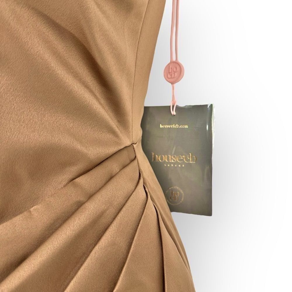 HOUSE OF CB NWT BIANCA MOCHA SATIN CORSET MIDI DRESS MOCHA BROWN SIZE XS - Picture 12 of 15